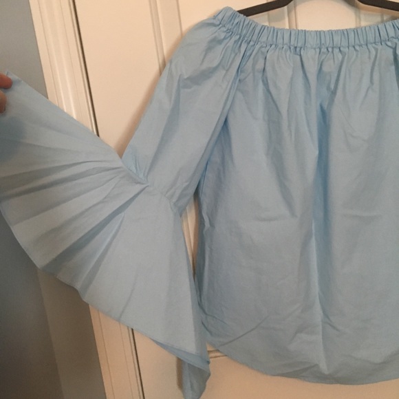 Zara sky blue bell sleeved blouse - Picture 4 of 5